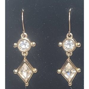 Swarovski crystal Gold Tone Dangling Sparkling earrings
